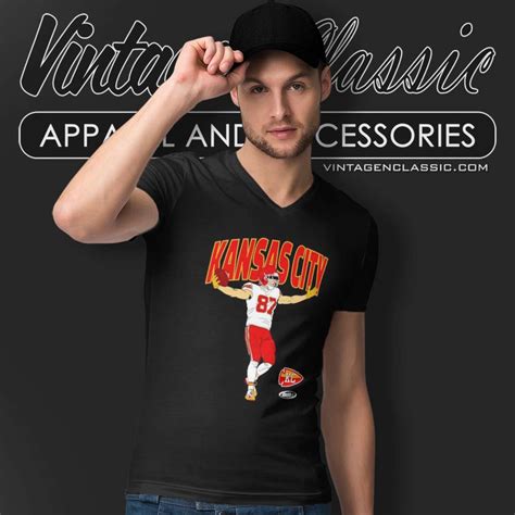 Travis Kelce Shirt Kansas City Chiefs Logo 87 Tshirt - Vintagenclassic Tee