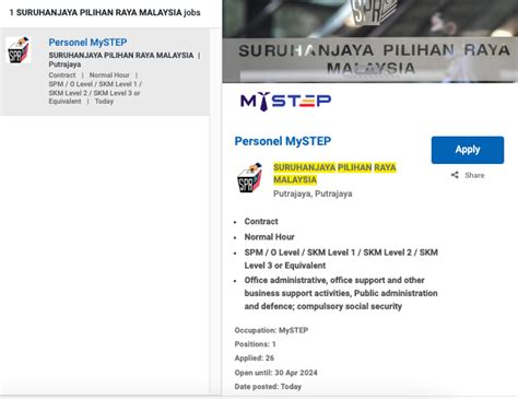 Iklan Jawatan Suruhanjaya Pilihan Raya Malaysia SPR Jobs Hub