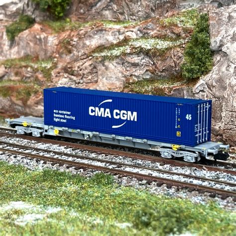 Wagon Porte Conteneur Novatrans Sgss Cma Cgm Sncf Arnold Hn