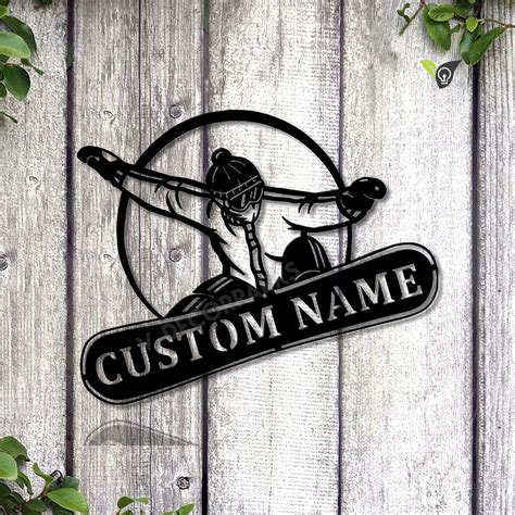 Personalized Snowboarding Metal Sign Art V2 Custom Snowboarding Metal