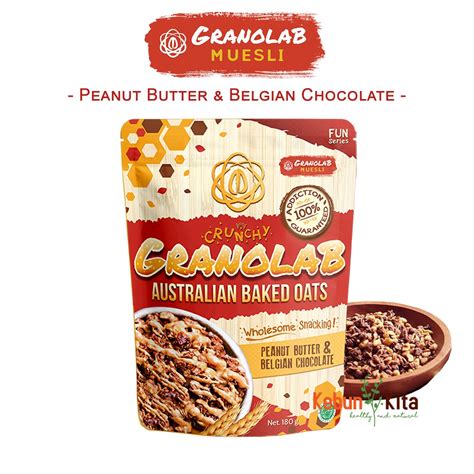 Jual Granolab Muesli Granola Peanut Butter Belgian Chocolate Gr