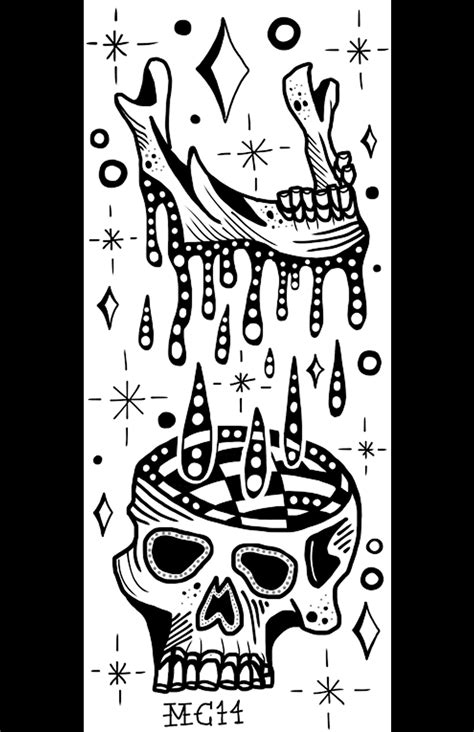 Bleeding Skull Jaw Print