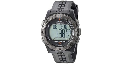 Timex T49851 Expedition Vibrating Alarm Black Resin Strap Watch For Men Lyst