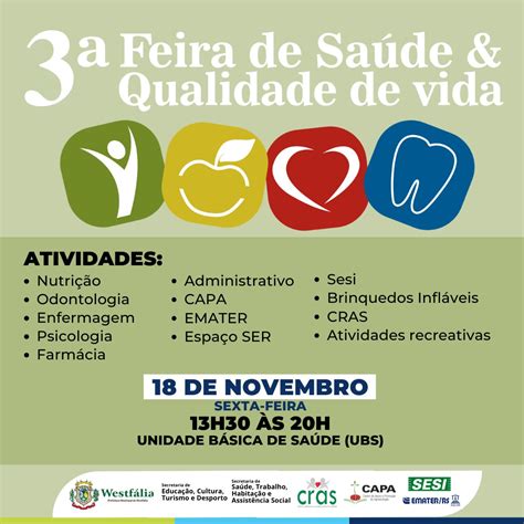 Westf Lia Promove Edi O Da Feira De Sa De Qualidade De Vida