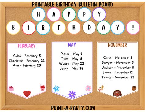 Classroom Birthday Calendar