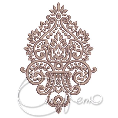 Machine Embroidery Design Damask Element Victorian Design Etsy