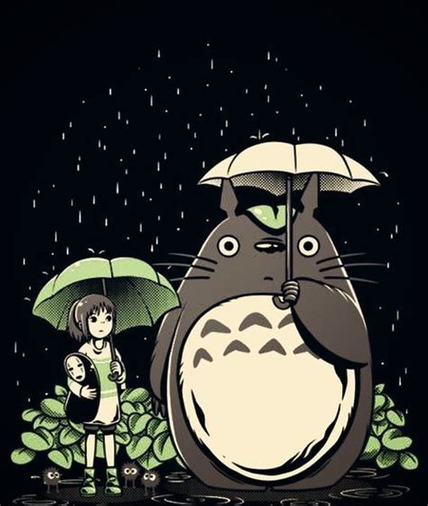 Totoro Rain Art Chihiro Drawing Hayao Miyazaki My Neighbor Totoro