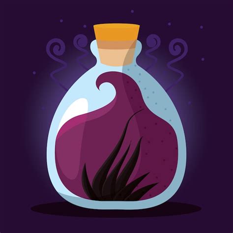 Premium Vector Magical Potion Bottle With Liquid Vector