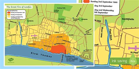 KS1 Great Fire of London Map | History | Parents - Twinkl