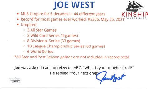 Joe West - Cooperstown Expert