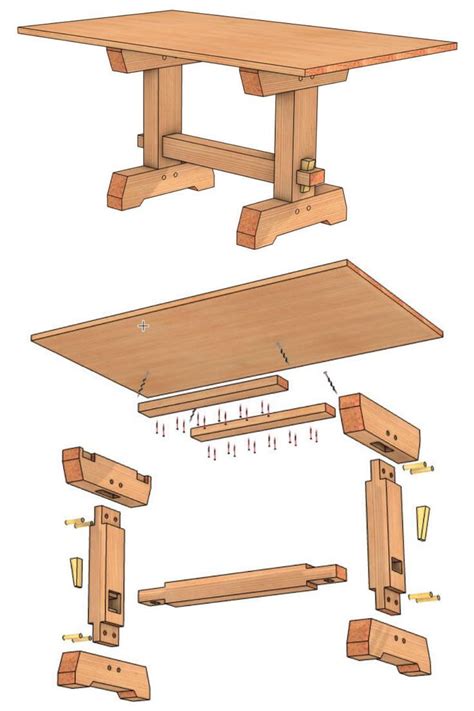 Timber Frame Dining Room Table Plan Woodworking Furniture Plans Wood