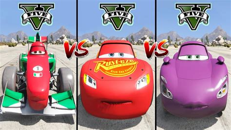 Lightning Mcqueen Vs Francesco Bernoulli Vs Holley Shiftwell In Gta 5 Which Is Best Youtube