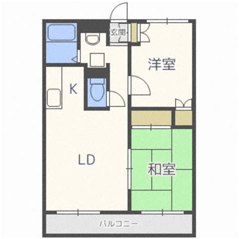 札幌市営地下鉄東西線 大谷地駅 地上4階建て 築31年 北海道札幌市清田区真栄三条2 47万円／2ldk 和6 洋58 Ldk108