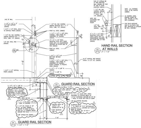 Guard Rail And Ramp Railings Stair Plan Construction Drawings