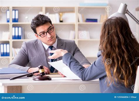 The Lawyer Discussing Legal Case With Client Stock Photo Image Of