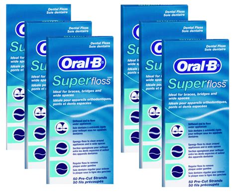 Oral B Super Floss Pre Cut Strands For Braces And Bridges 6x Pack Ebay