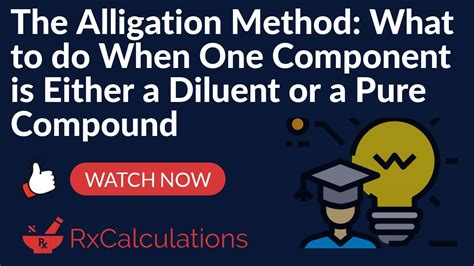 Alligation Method For Questions With A Diluent Or A Pure Compound Youtube