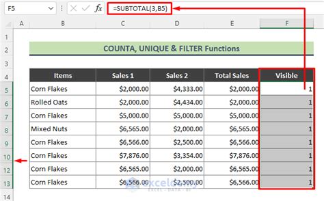 How To Count Only Visible Cells In Excel 5 Tricks Exceldemy