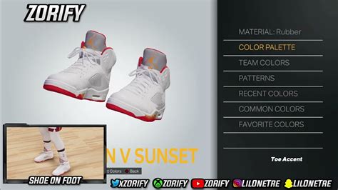 NBA 2K23 Next Gen Shoe Creator Air Jordan 5 Sunset YouTube