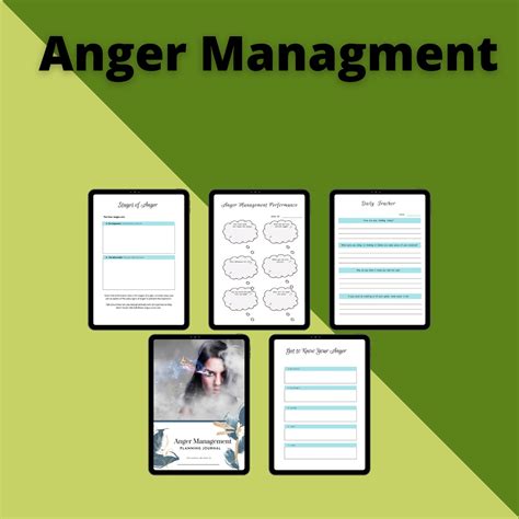 Anger Management Journal Anger Tracker Mental Health Journal Instant Pdf Download Size A4 A5