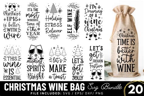 Christmas Wine Bag Svg Bundle Graphic By Regulrcrative · Creative Fabrica