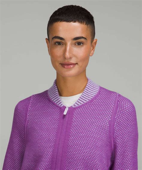 Lululemon Reversible Double Knit Zip Up Sweater Faint Lavender