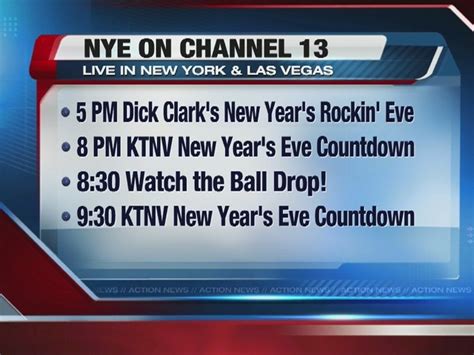 New Years Eve Schedule Of Live Coverage On Ktnv