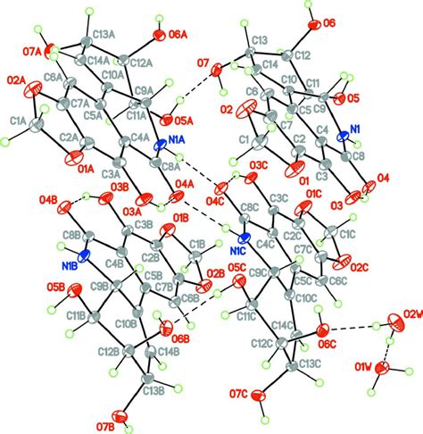 Molecular Structure With The Atom Numbering Scheme Of I Four