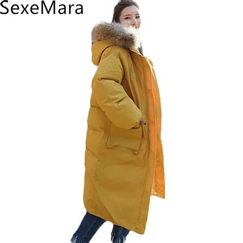 2017winter New Korean Large Fur Collar Loose Cotton Jackets Women