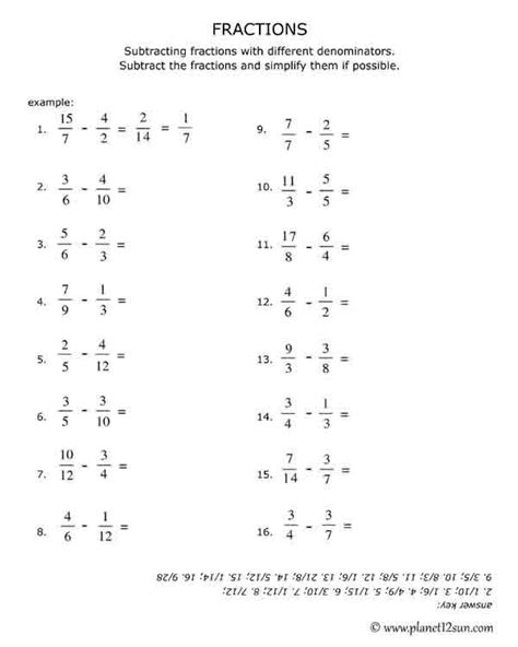 Subtracting Fractions Without Common Denominators