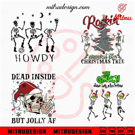 Skeleton Christmas Bundle SVG Dead Inside But Christmas SVG Funny