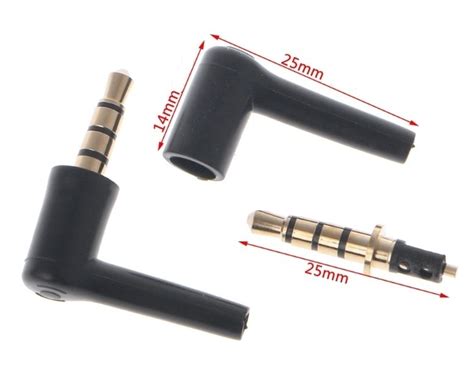 Штекер 3.5mm 90° 4 pin Угловой Аудио Стерео с Микрофоном Наушники Медь ...