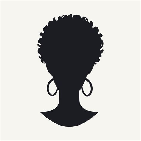 Premium Vector Black Silhouette Of A Womans Head With Curly Hair