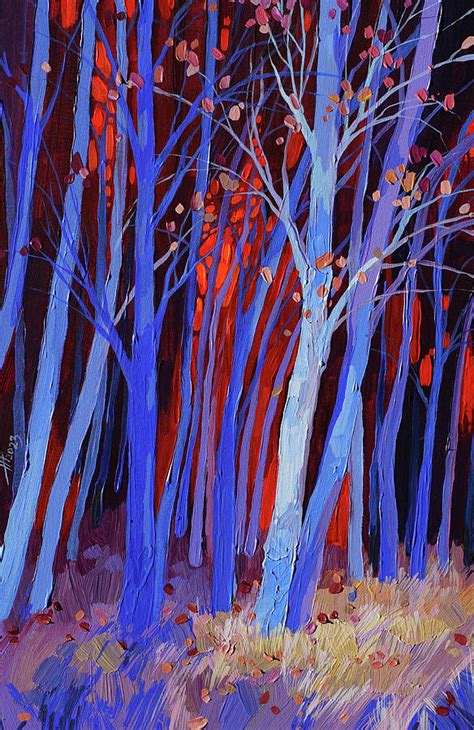 Blue Trees 1 Painting By Anastasia Trusova Fine Art America