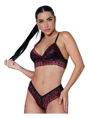 Lingerie Sem Bojo Bicolor Luxo Em Renda Calcinha Fio MercadoLivre