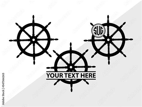 Ship Wheel Monogram Ship Wheel Silhouette Nautical Svg Wheel Marine