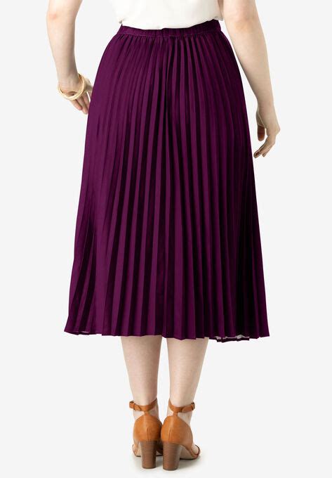 Pleated Midi Skirt Plus Size Skirts Woman Within