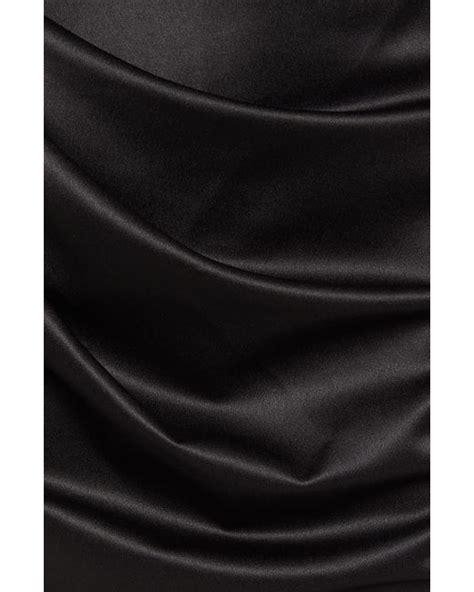 House Of Cb Adrienne Satin Strapless Gown In Black Lyst