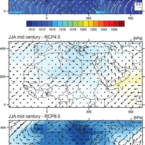 Multi Model Mean Sea Level Pressure Slp In Hpa And Wind Vectors M S