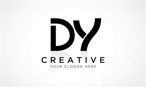 DY Letter Logo Design Vector Template. Alphabet Initial Letter DY Logo Design With Glossy ...