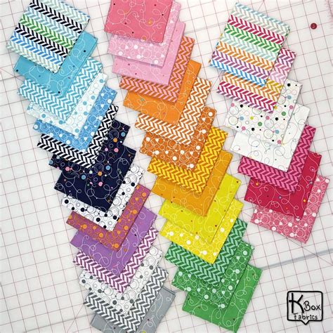 Fat Quarter 36 Pieces Bundle Rainbow Effervescence Collection Cotton