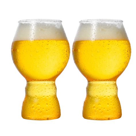 Uanit Freezer Beer Mugs Double Wall Insulated Gel Plastic Pint Freezable Glasses Clear 2 Pack