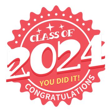 2024 Graduation Season Label Red Label Graduation Season Round PNG