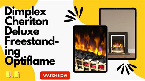 Dimplex Cheriton Deluxe Freestanding Optiflame Electric Fire Brass And Black Free Standing Led