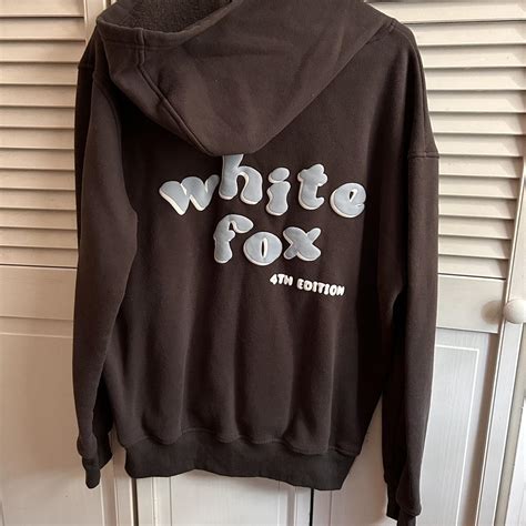 White Fox Hoodie Size Sm Depop