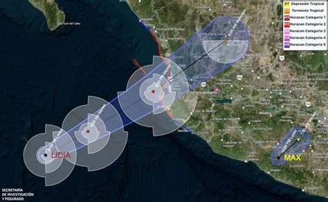 Huracán Lidia alcanza la Categoría 1 Alerta en Nayarit Sinaloa y Jalisco