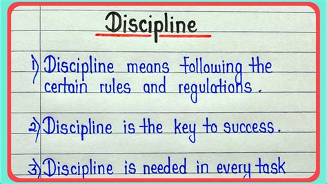 Lines On Discipline In English Discipline Essay Lines Youtube