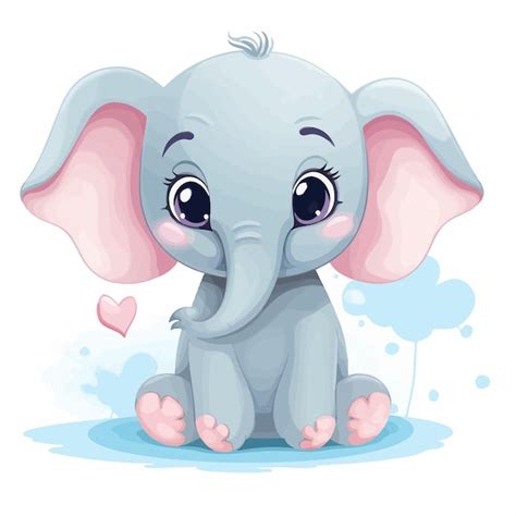 Vector Lindo De Elefante Vector Premium