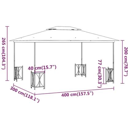 Maison Du Monde Tonnelle Avec Parois Et Toit Double 3x4 M Taupe