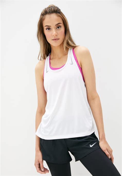 Майка спортивная Nike W NK MILER TANK RACER цвет белый NI464EWJOLM5